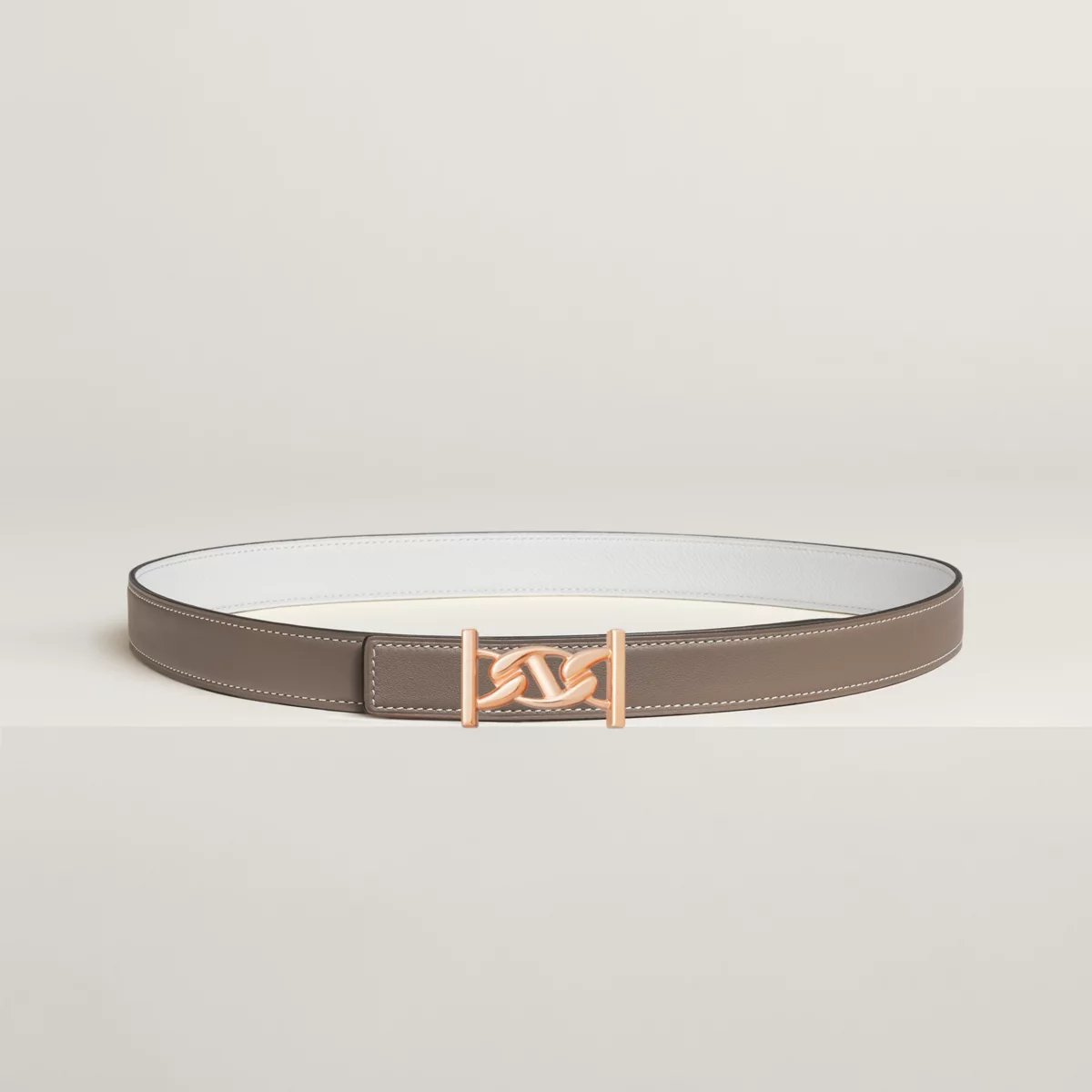 My H belt buckle & Reversible leather strap 24 mm