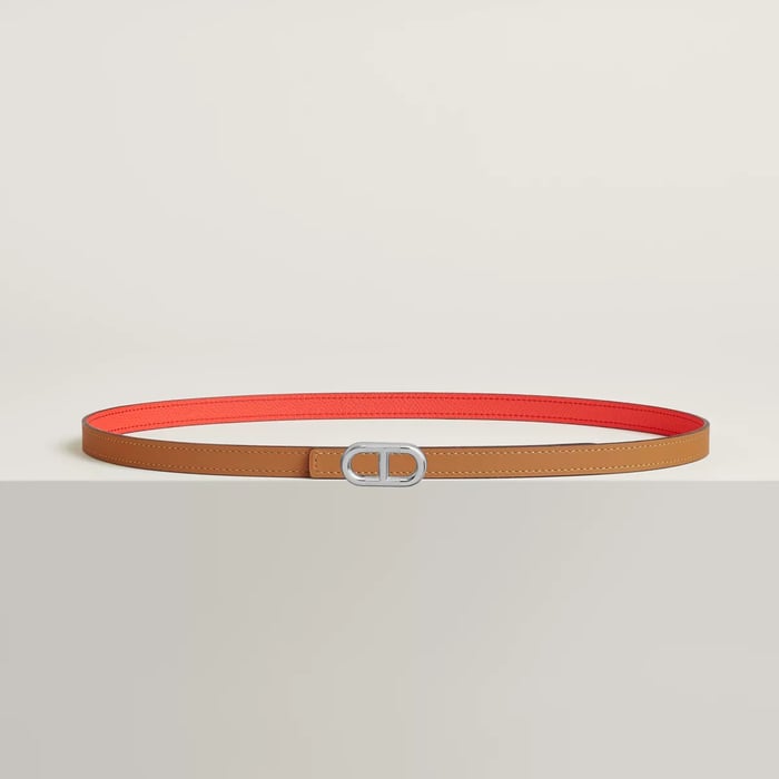 Maillon H belt buckle & Reversible leather strap 13 mm