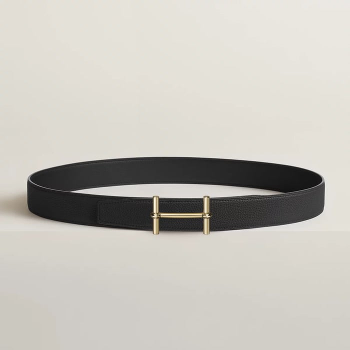 H d'Ancre Belt Buckle & Reversible Leather Strap 32 MM