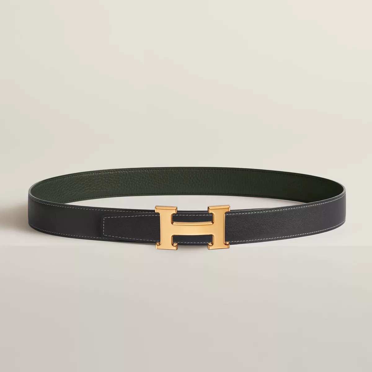 H belt buckle & Reversible leather strap 32 mm
