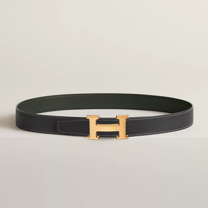 H belt buckle & Reversible leather strap 32 mm