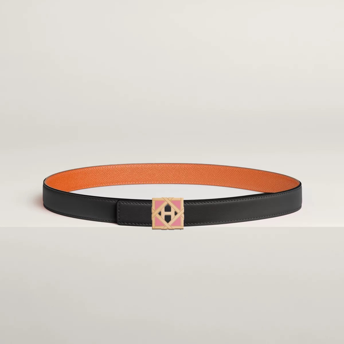 H Roseraie belt buckle & Reversible leather strap 24 mm