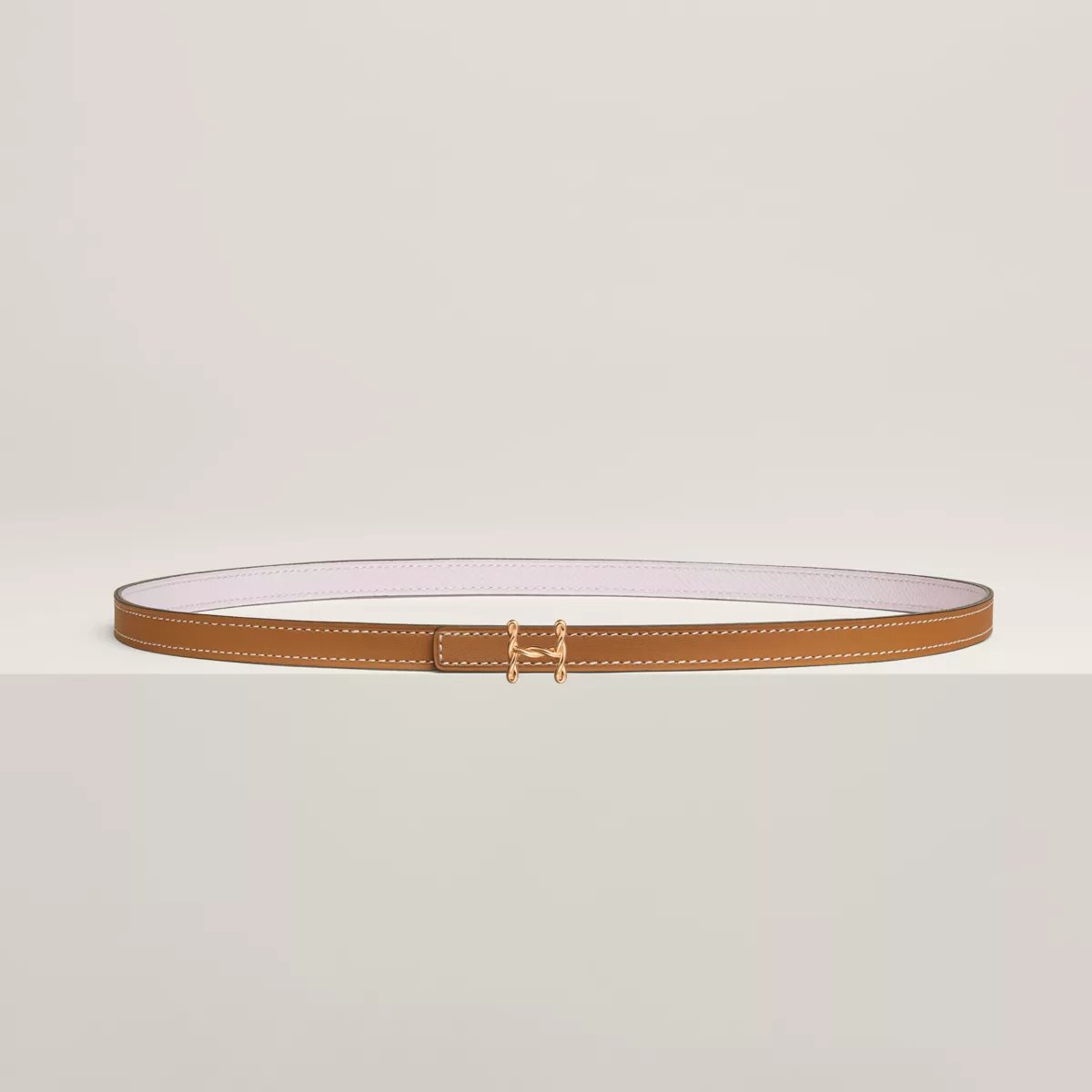 H Torsade belt buckle & Reversible leather strap 13 mm