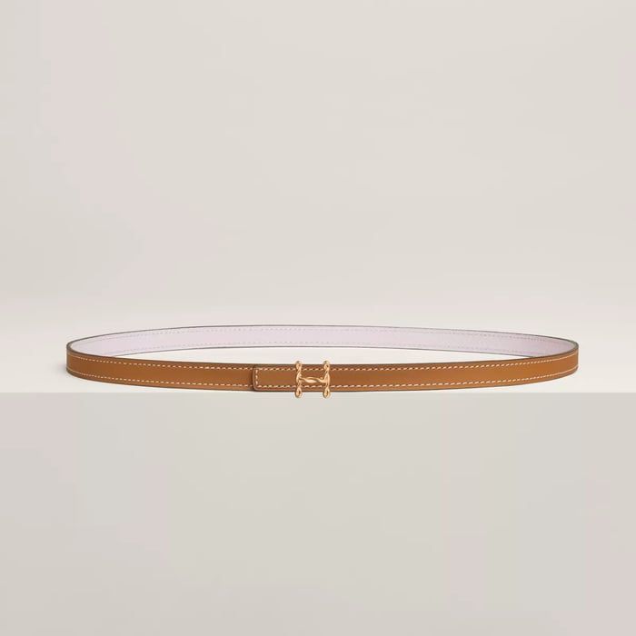 H Torsade belt buckle & Reversible leather strap 13 mm