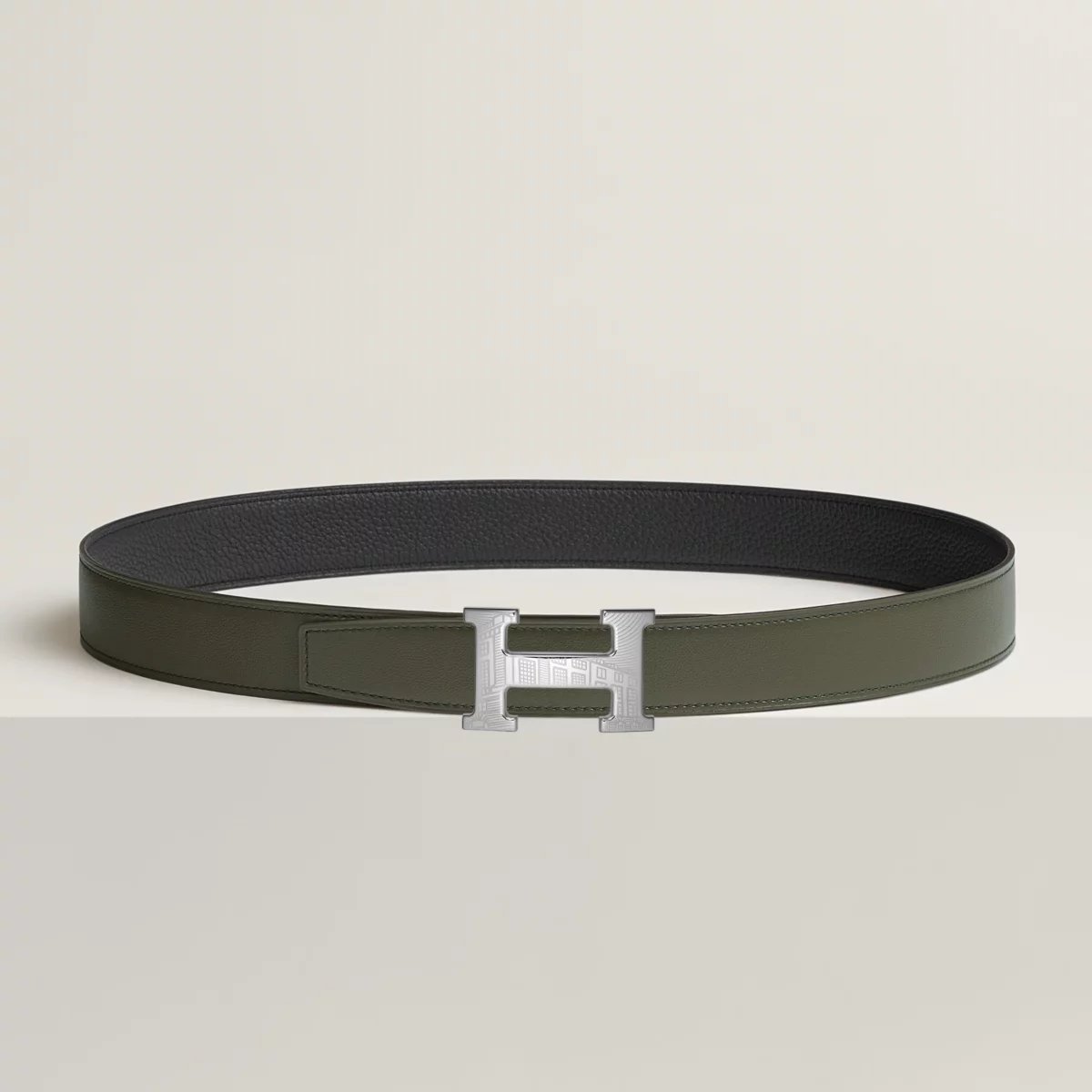 5382 Faubourg belt buckle & Reversible leather strap 32 mm