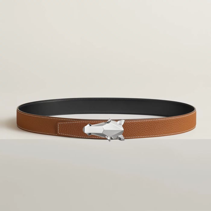 Boucle De Ceinture Destrier & Cuir De Ceinture Réversible 32 MM