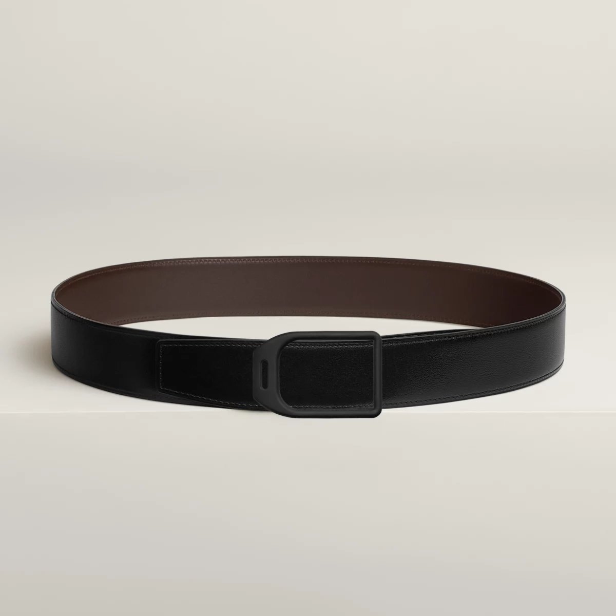 Jockey belt buckle & Reversible leather strap 38 mm