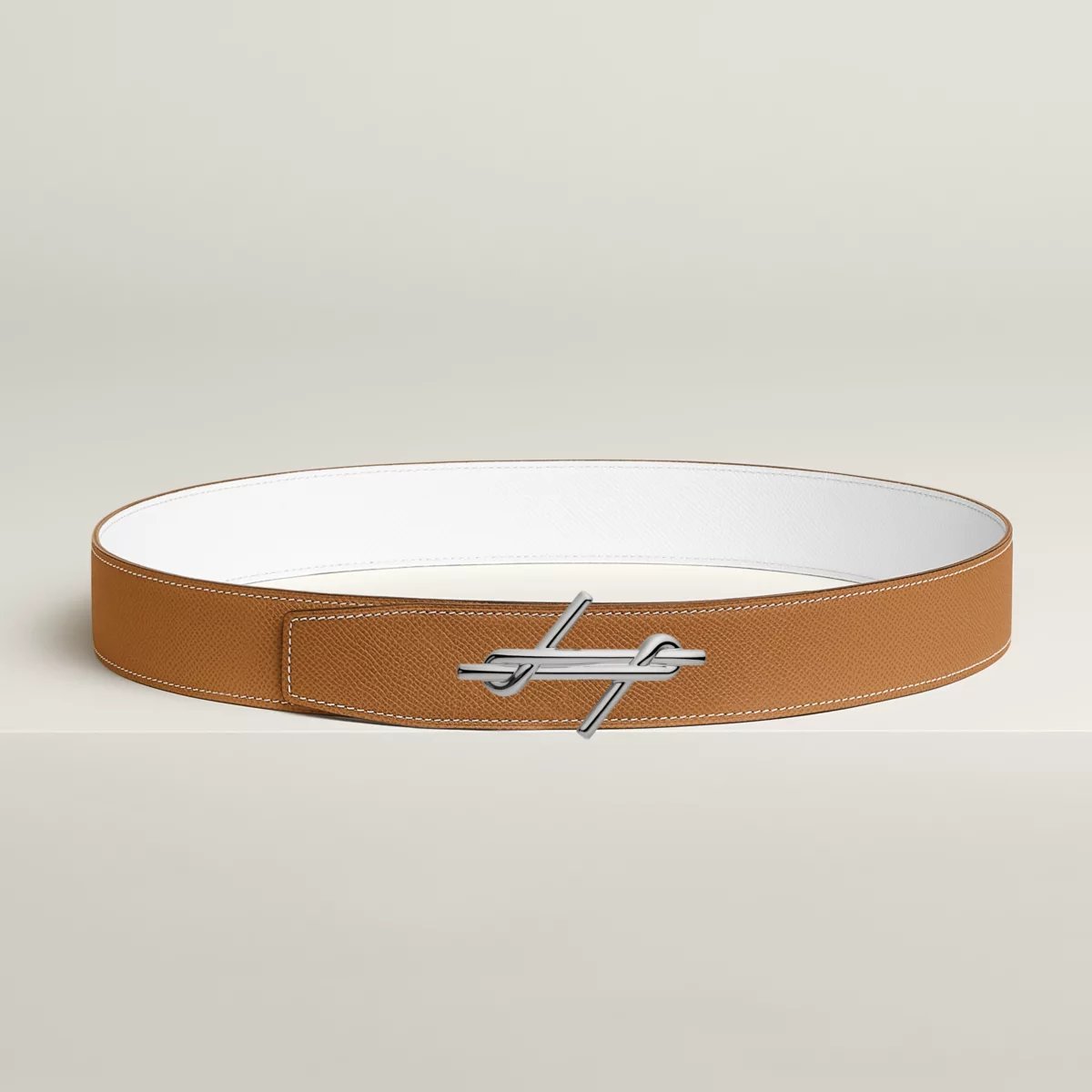 H Noue belt buckle & Reversible leather strap 38 mm