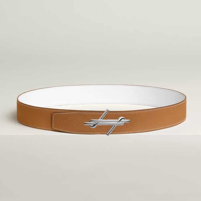H Noue Belt Buckle & Reversible Leather Strap 38 MM
