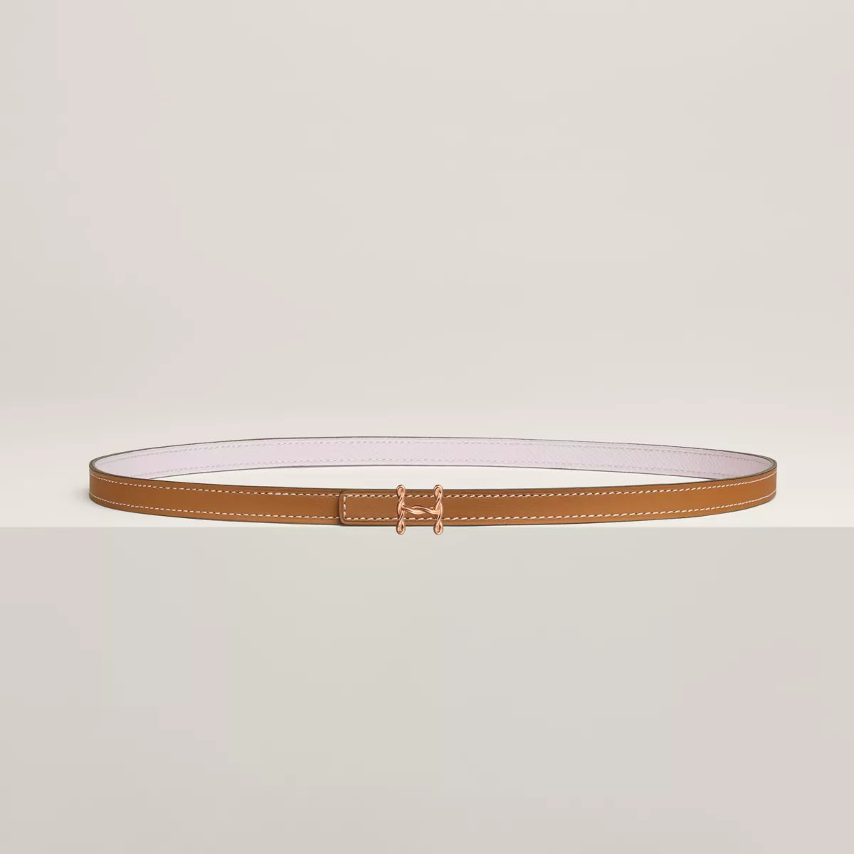H Torsade belt buckle & Reversible leather strap 13 mm