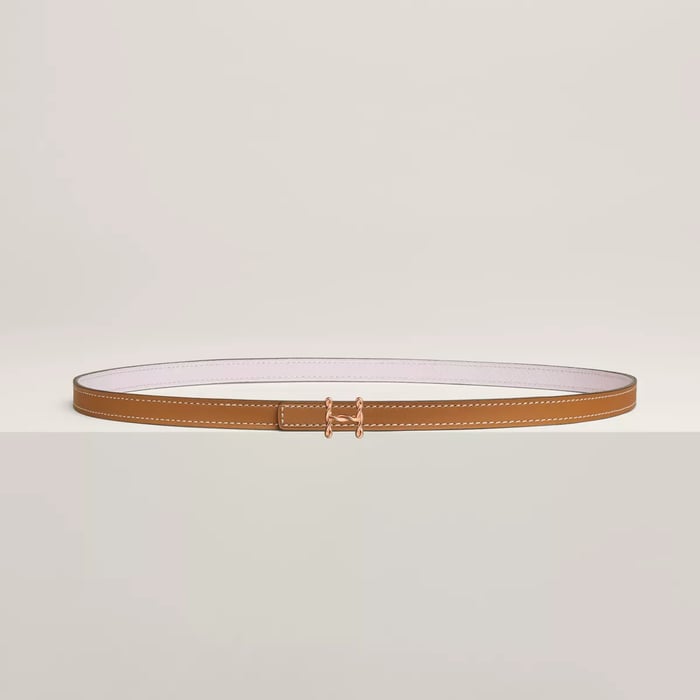 H Torsade belt buckle & Reversible leather strap 13 mm