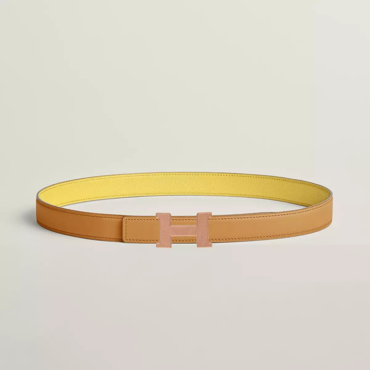 Mini Constance Guillochee belt buckle & Reversible leather strap 24 mm