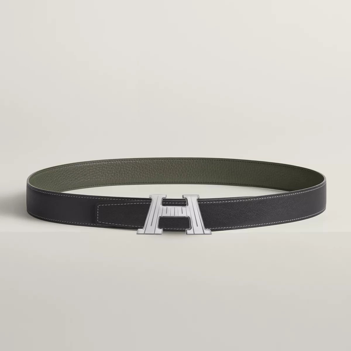 H Take Off belt buckle & Reversible leather strap 32 mm