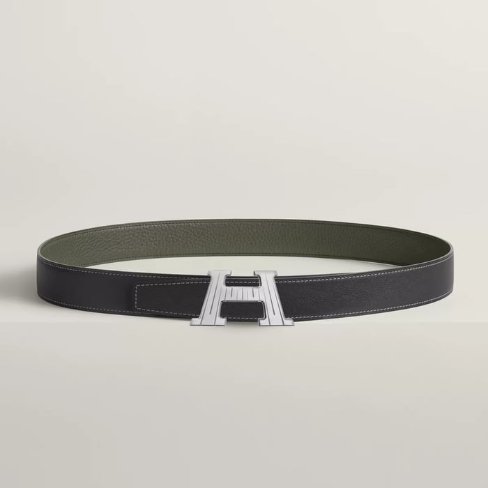 H Take Off Belt Buckle & Reversible Leather Strap 32 MM