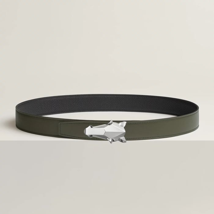 Destrier Belt Buckle & Reversible Leather Strap 32 MM