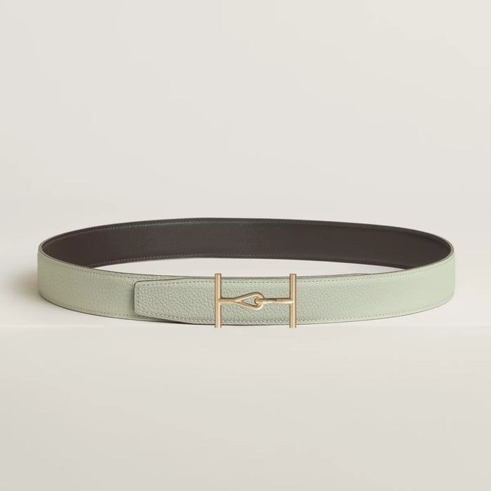 Jumbo Belt Buckle & Reversible Leather Strap 32 MM