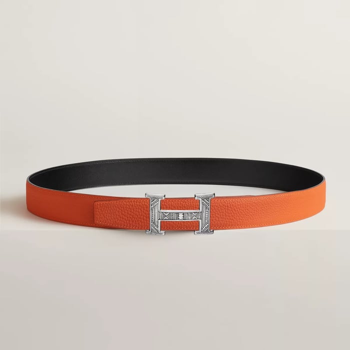 H Touareg Belt Buckle & Reversible Leather Strap 32 MM