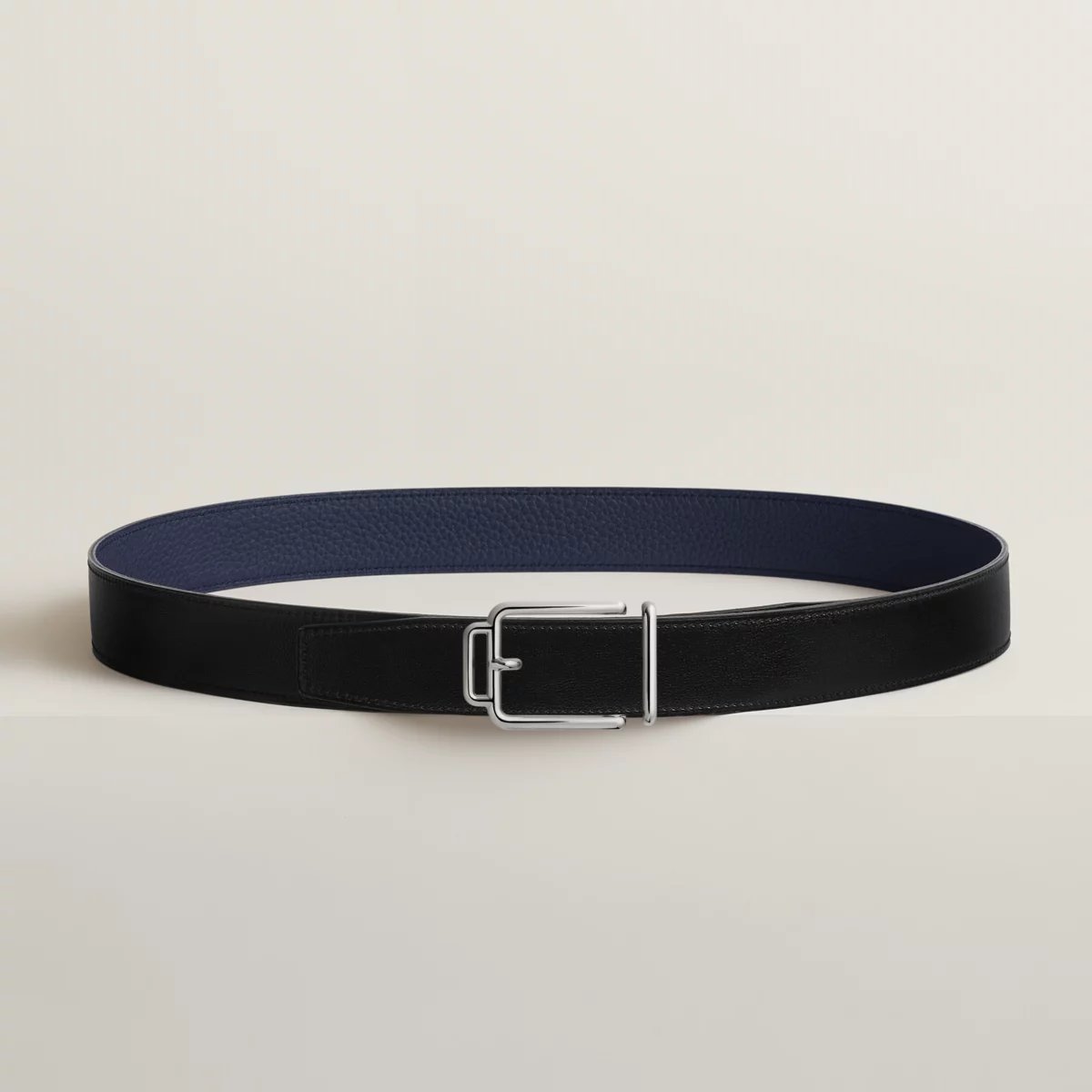 Volte-face reversible belt buckle & Reversible leather strap 32 mm