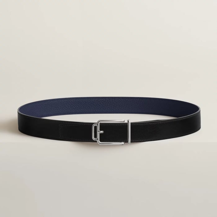 Volte-face reversible belt buckle & Reversible leather strap 32 mm