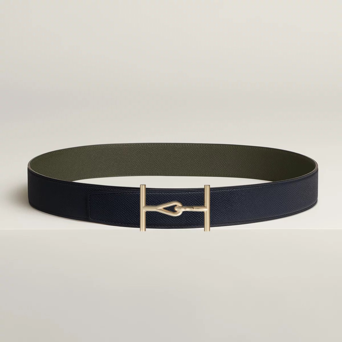 Jumbo belt buckle & Reversible leather strap 38 mm