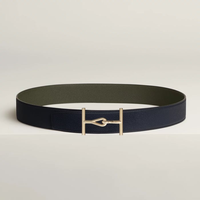 Jumbo Belt Buckle & Reversible Leather Strap 38 MM