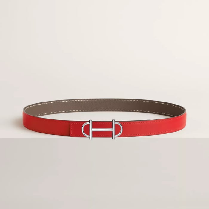 Gamma Belt Buckle & Reversible Leather Strap 24 MM