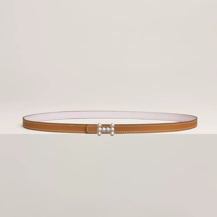 Bubble belt buckle & Reversible leather strap 13 mm
