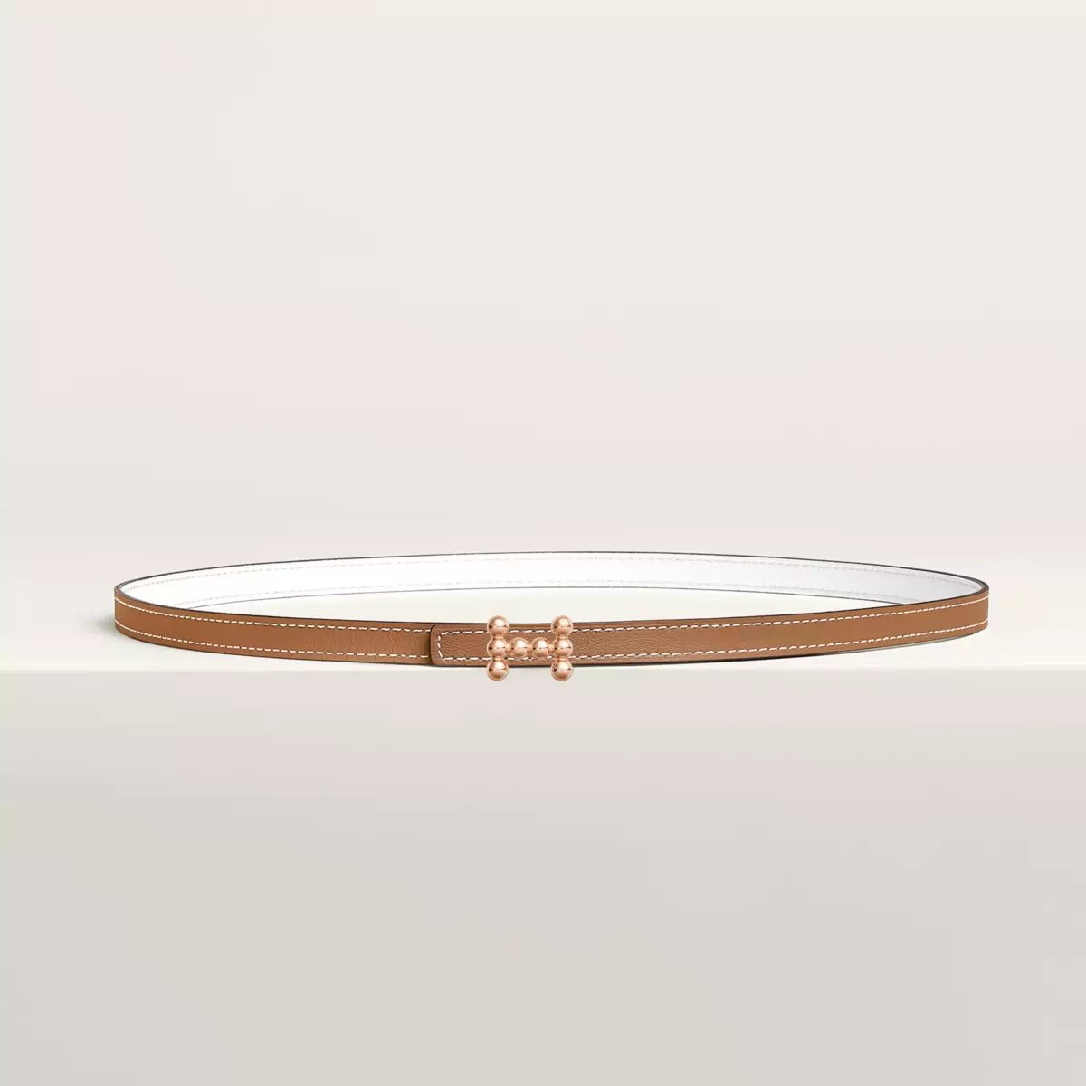 Bubble belt buckle & Reversible leather strap 13 mm