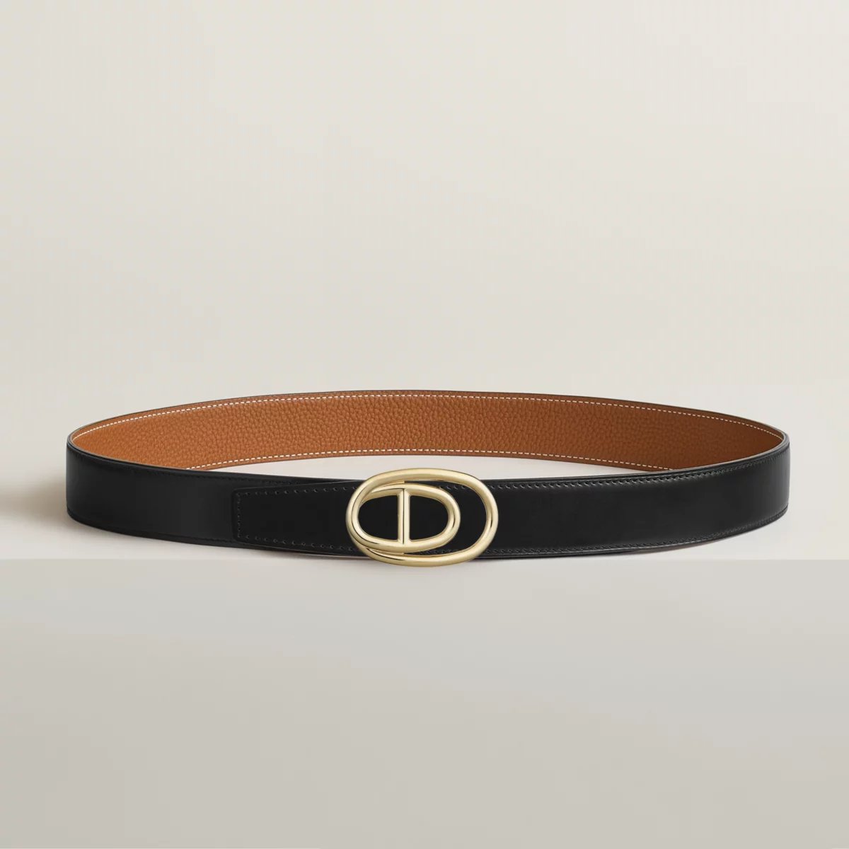 Odyssee belt buckle & Reversible leather strap 32 mm