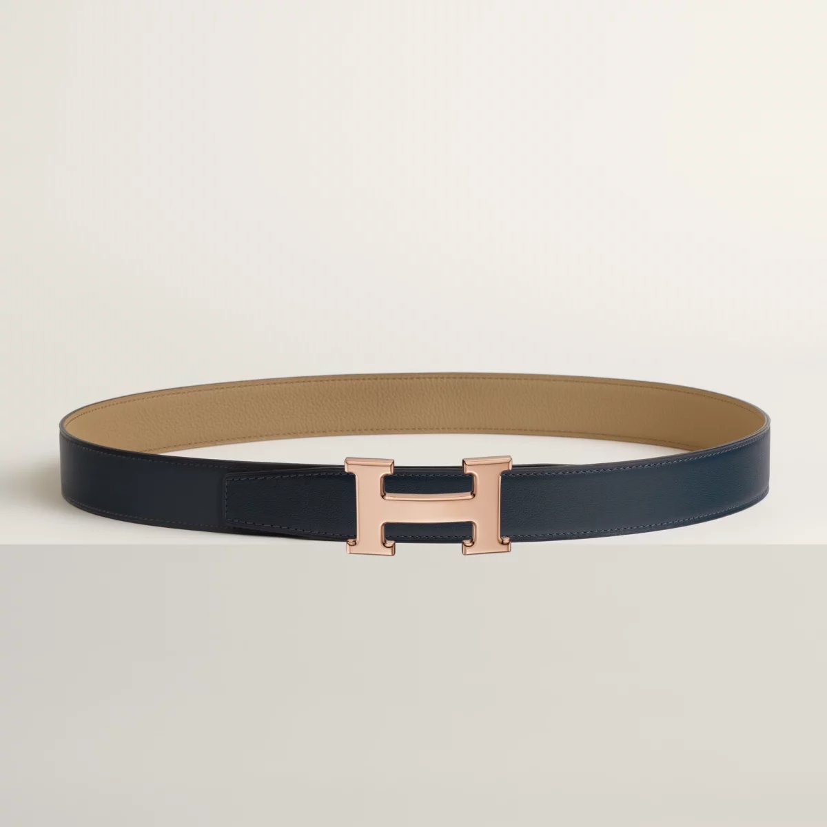 H belt buckle & Reversible leather strap 32 mm