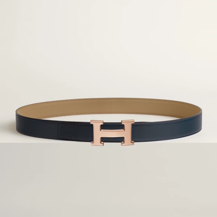 H belt buckle & Reversible leather strap 32 mm