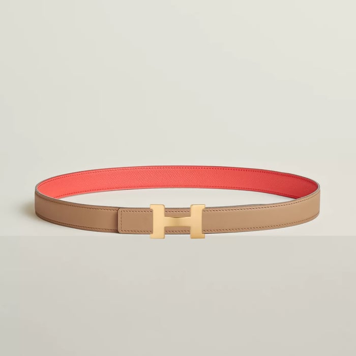 Mini Constance belt buckle & Reversible leather strap 24 mm