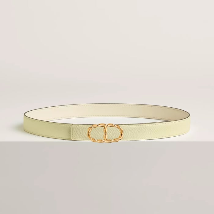 Maillon Torsade Belt Buckle & Reversible Leather Strap 24 MM
