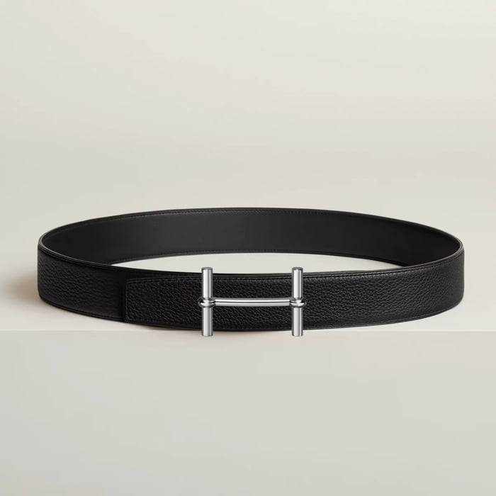 H d'Ancre Belt Buckle & Reversible Leather Strap 38 MM