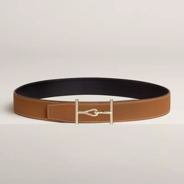 Jumbo Belt Buckle & Reversible Leather Strap 38 MM