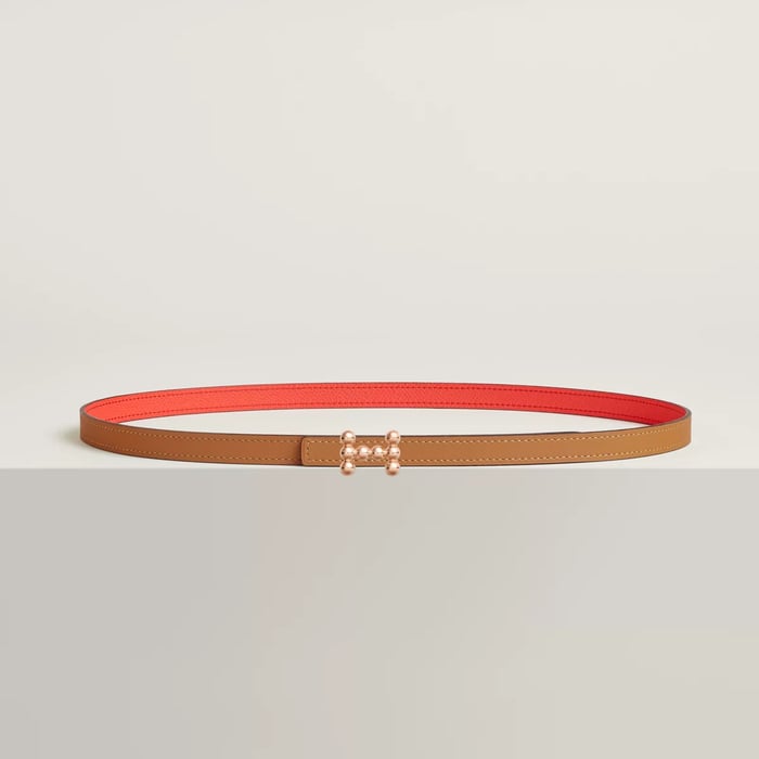 Bubble belt buckle & Reversible leather strap 13 mm