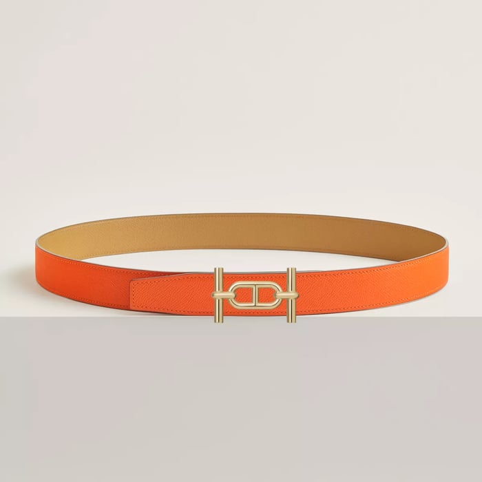 Ancre belt buckle & Reversible leather strap 32 mm