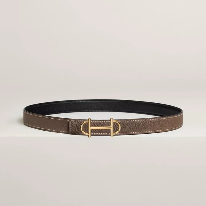 Gamma Belt Buckle & Reversible Leather Strap 24 MM