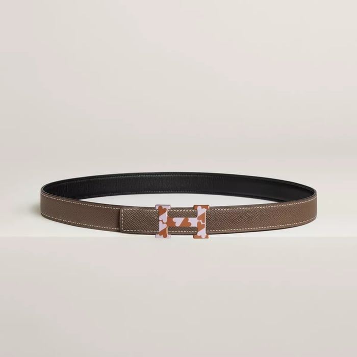 H Email Coeur Belt Buckle & Reversible Leather Strap 24 MM