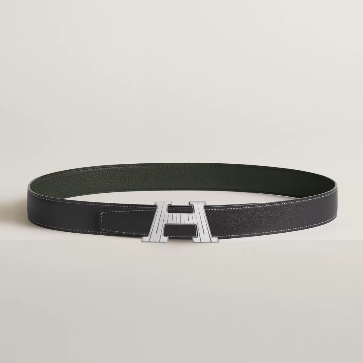 H Take Off belt buckle & Reversible leather strap 32 mm