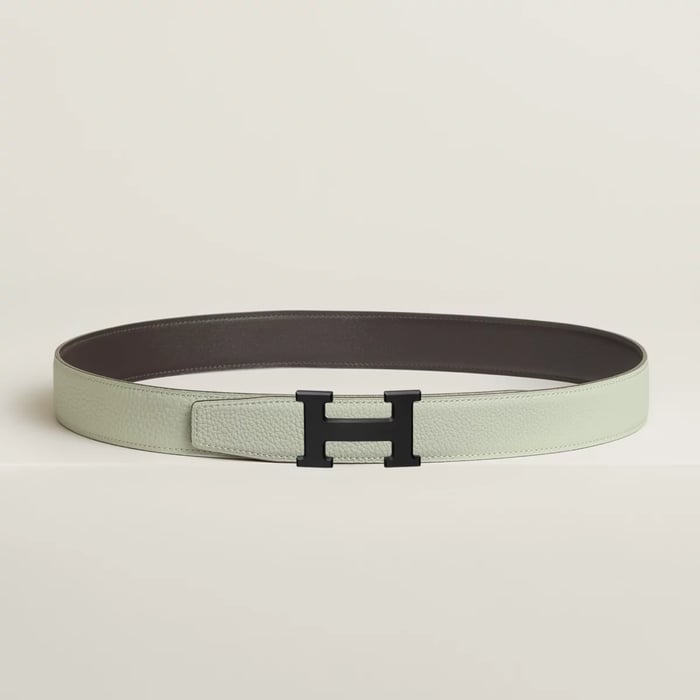 H Belt Buckle & Reversible Leather Strap 32 MM