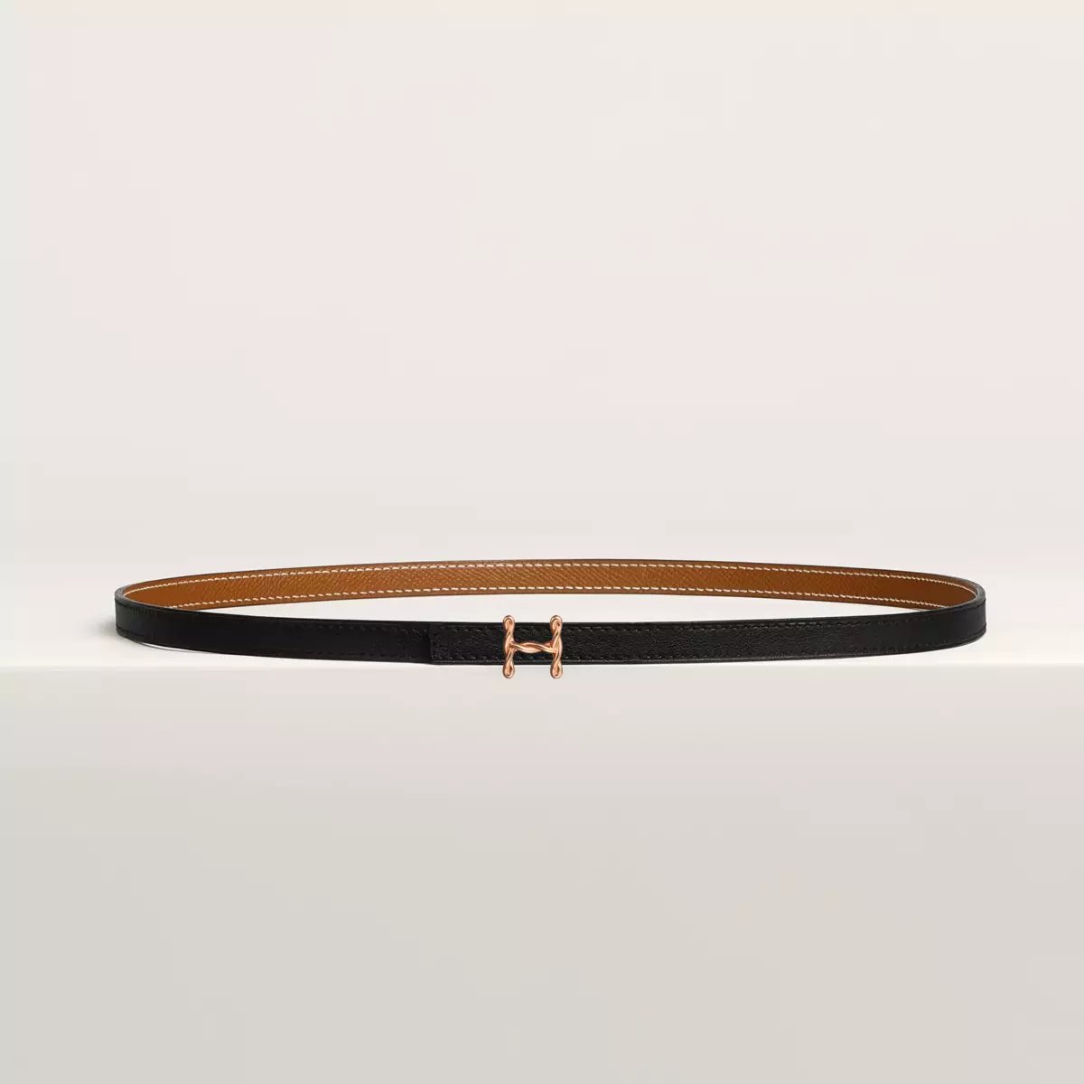 Boucle de ceinture H Torsade & Cuir de ceinture réversible 13 mm