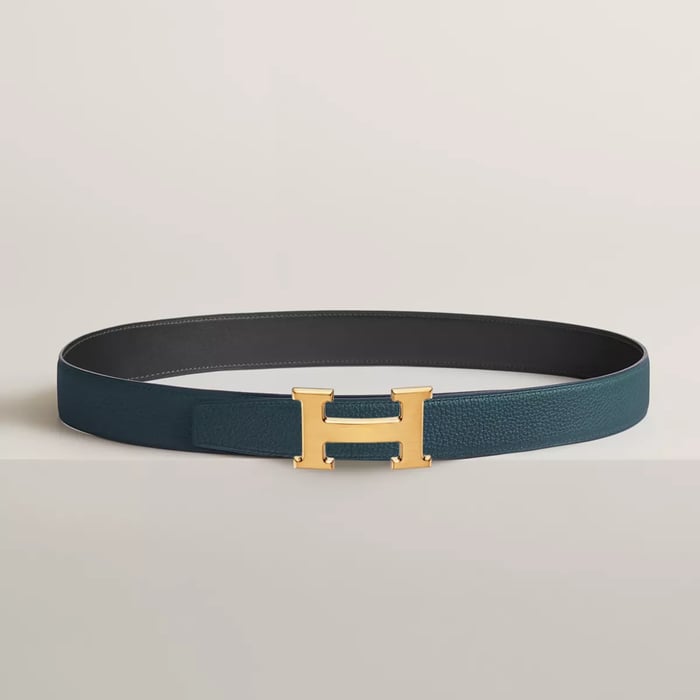 H Belt Buckle & Reversible Leather Strap 32 MM