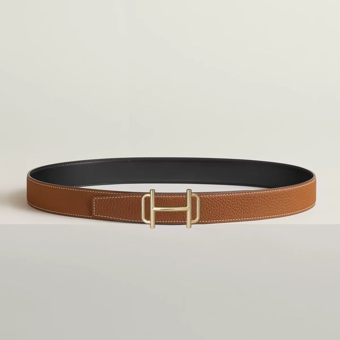 Royal Belt Buckle & Reversible Leather Strap 32 MM
