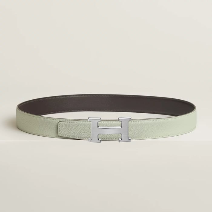 H Belt Buckle & Reversible Leather Strap 32 MM