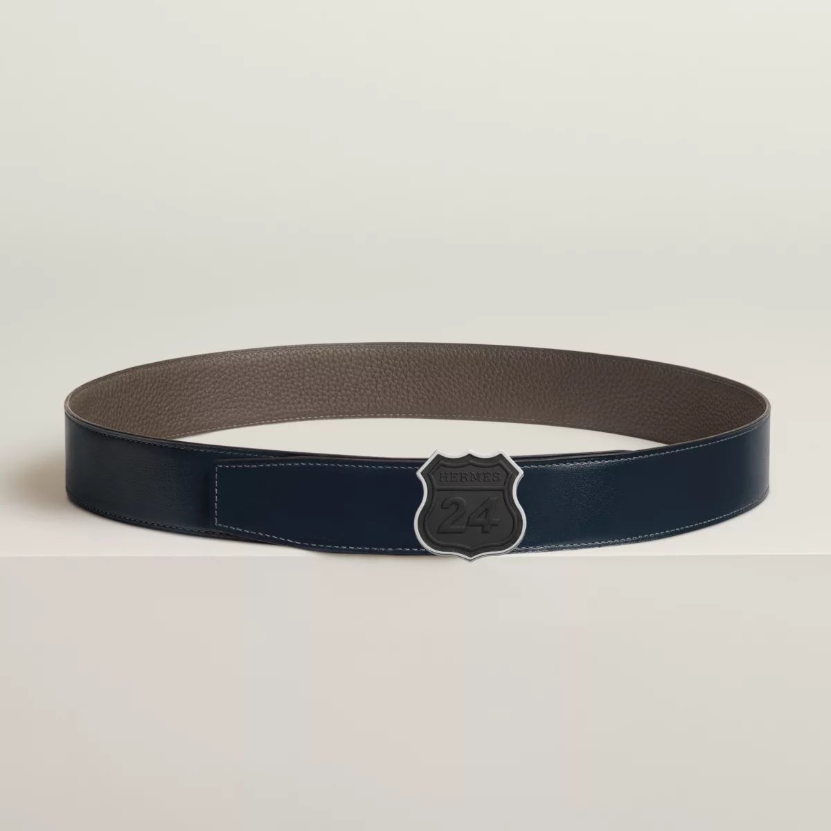 On the Road belt buckle & Reversible leather strap 38 mm