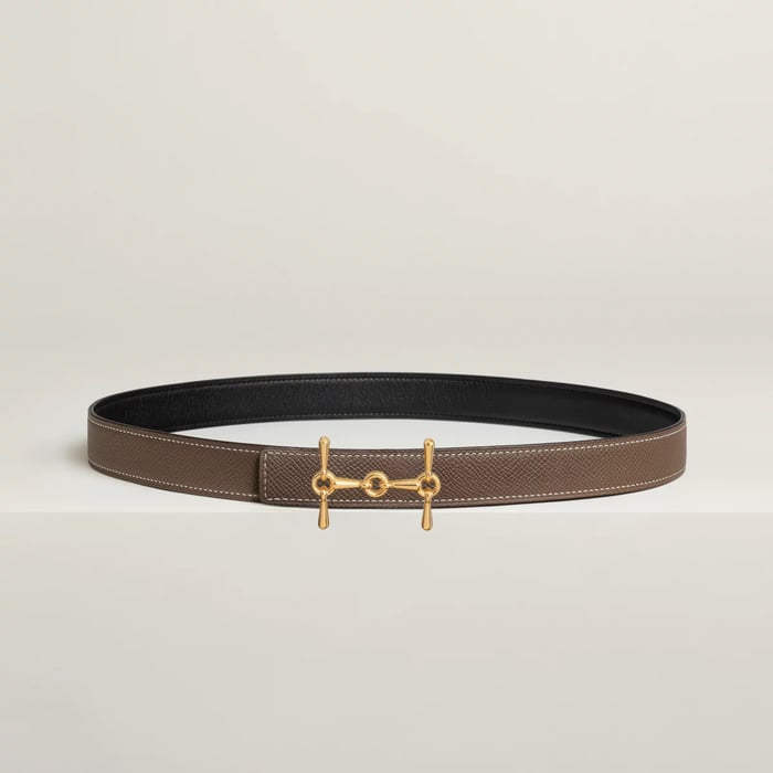 H Equestre Belt Buckle & Reversible Leather Strap 24 MM