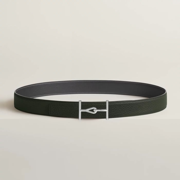 Jumbo Belt Buckle & Reversible Leather Strap 32 MM