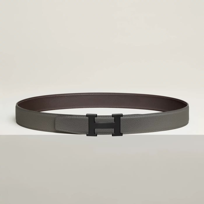 H Belt Buckle & Reversible Leather Strap 32 MM