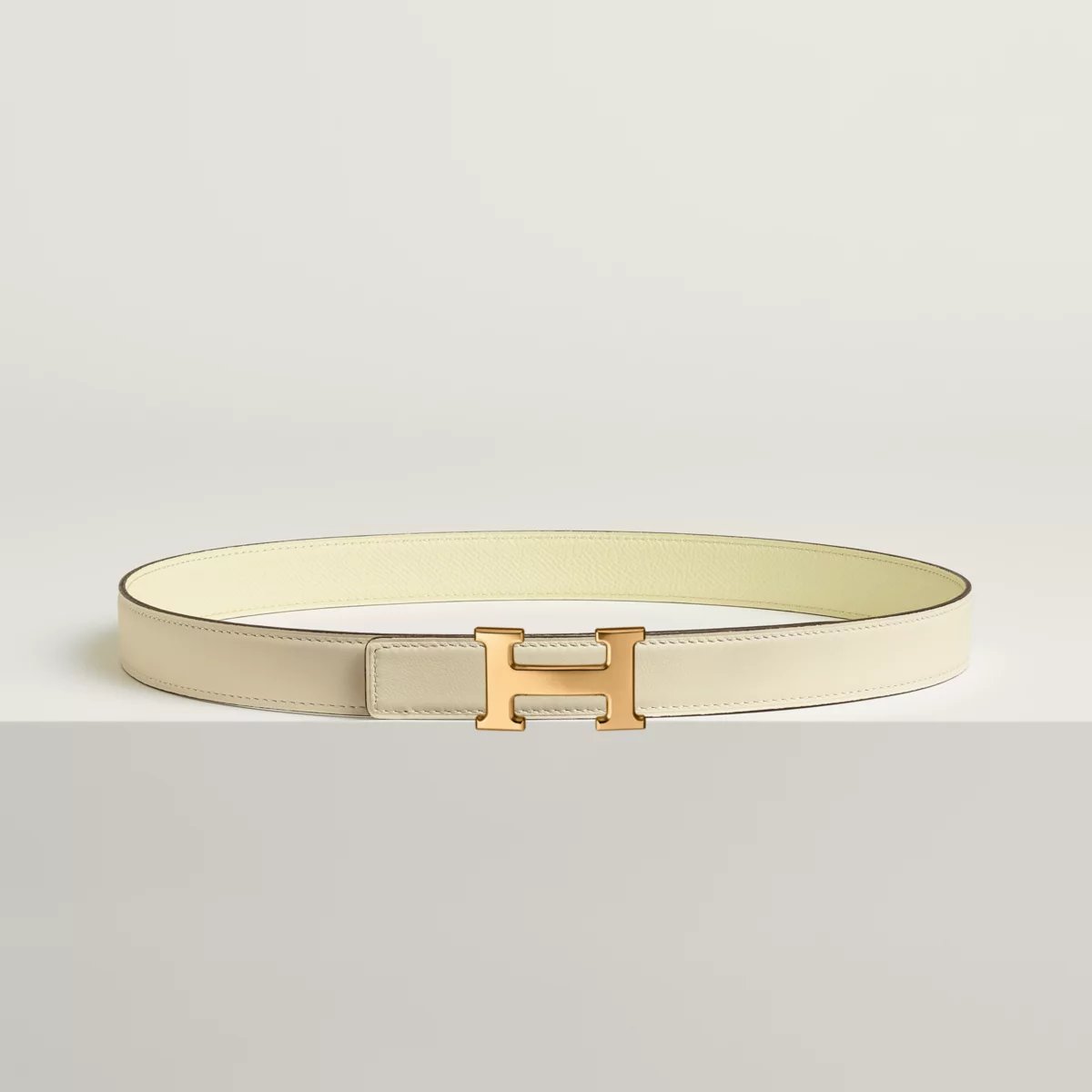 Mini H belt buckle & Reversible leather strap 24 mm